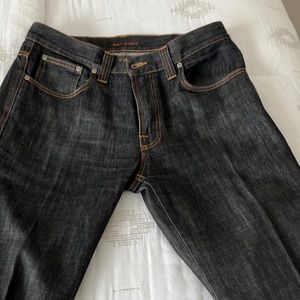 FINAL SALE FINAL PRICE Nudie-dark blue 100%cotton  (minor fraying (see pics)